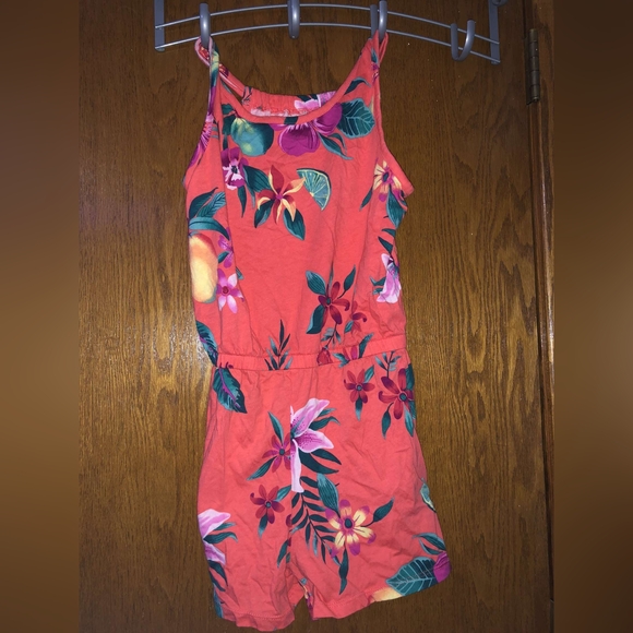 Floral Kids Romper - Coral - Picture 1 of 2